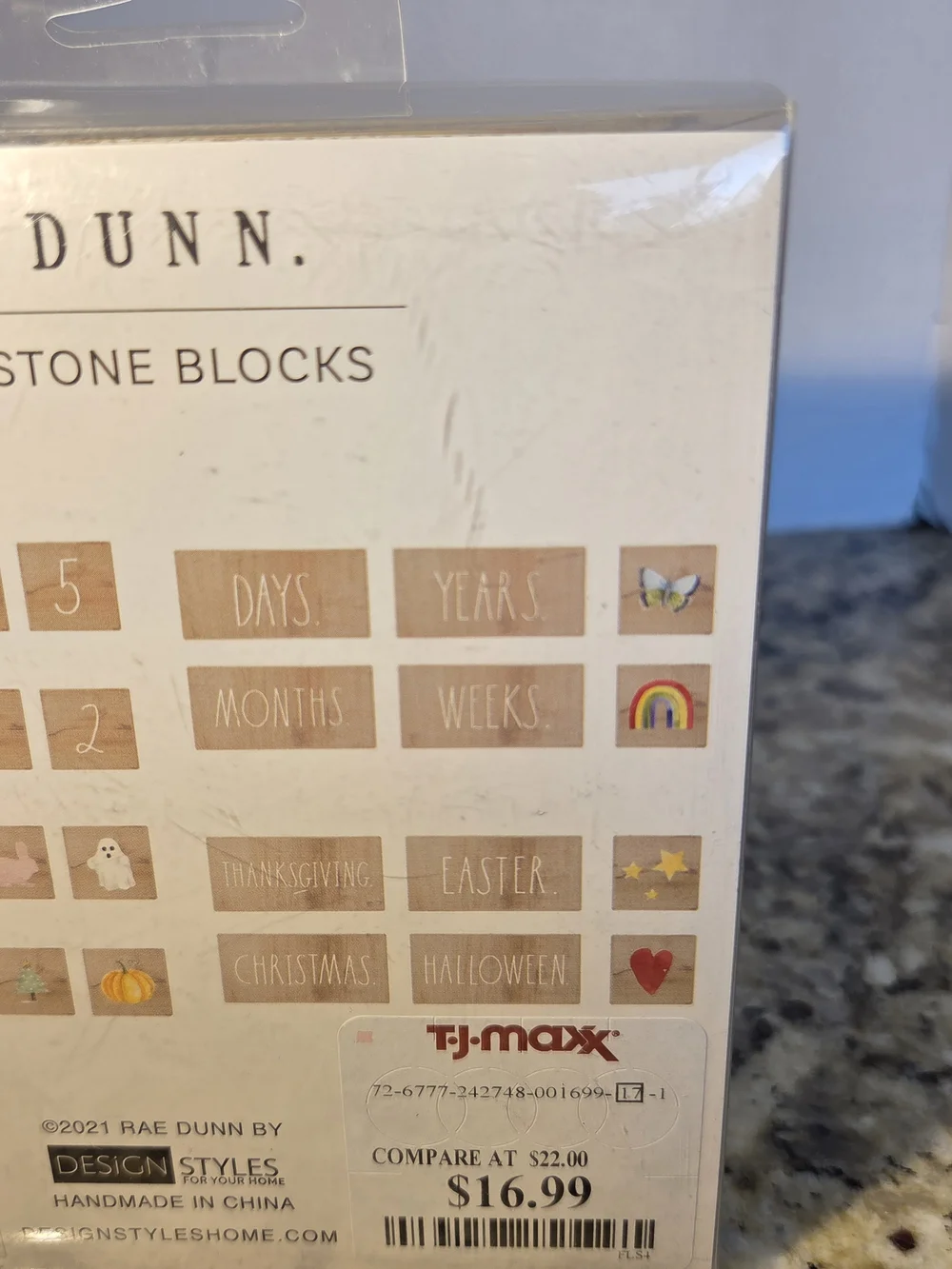 Rae Dunn Natural Wood Baby Milestone Blocks Holidays Years Months Weeks Days NEW